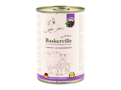 Baskerville консерва для щенков ягненок и смородина 400г