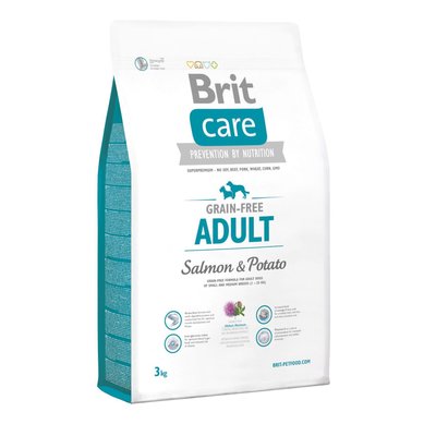 Brit Care GF Adult Salmon & Potato - Сухой корм для взрослых собак мелких и средних пород (весом до 25 кг) 3 кг (лосось)