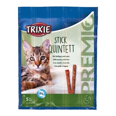 Лакомство для кошек Trixie PREMIO Quadro-Sticks 5 шт. (домашняя птица)