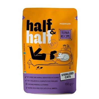 Half&Half Sterilized - Вологий корм для стерилізованих котів 100 г (тунець)
