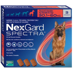 NexGard Spectra (Нексгард Спектра) таблетки от блох, клещей и гельминтов для собак 30-60 кг, таблетка