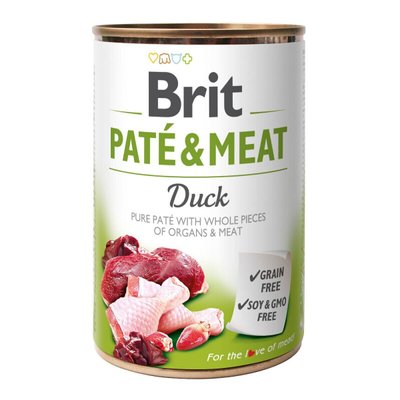 Brit Pate & Meat Duck - Влажный корм для собак 400 г (курица и утка)
