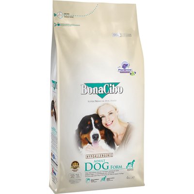 BonaCibo Adult Dog Form Senior/Over Weight, Chicken Сухий корм для старіючих собак і собак із зайвою вагою з куркою та анчоусом, 4 кг