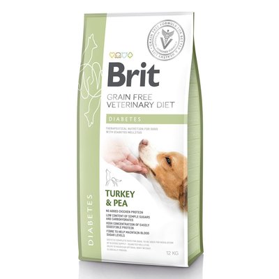 Brit GF Veterinary Diet Diabetes - Сухий корм для собак, при цукровому діабеті 12 кг (індичка)