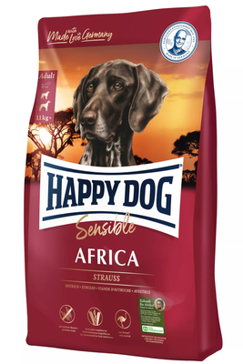 Happy Dog (Хэппи Дог) Supreme Sensible - Africa Сухой, беззерновий корм с мясом страуса для собак средних и крупных пород, при пищевой непереносимости и аллергии 4 кг