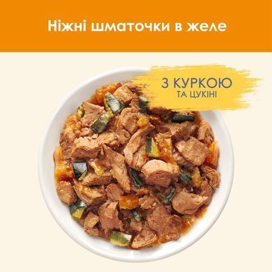 Cat Chow Adult Кусочки в желе с курицей и цуккини для кошек 85 г