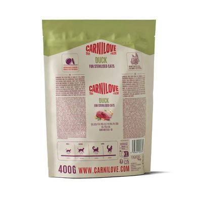 Carnilove True Fresh Duck Sterilised корм для стерилізованих котів качка 400 г
