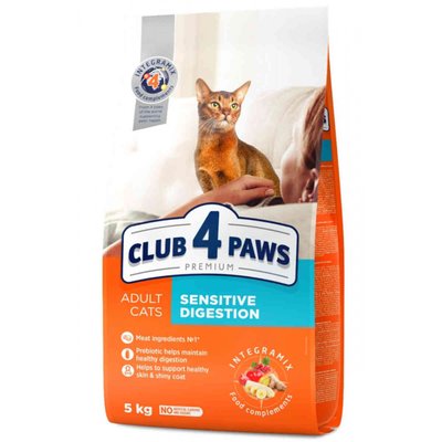 Сухой корм Клуб 4 Лапы Sensitive Digestion Premium для взрослых кошек с чувствительным пищеварением, 5 кг