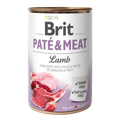 Brit Pate & Meat Lamb - Влажный корм для собак 400 г (курица и ягнёнок)