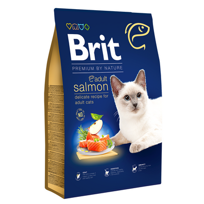 Brit Premium by Nature Cat Adult Salmon корм для котів 8кг (лосось)