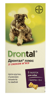 Bayer Drontal plus (Дронтал плюс) таблетки от гельминтов для собак, упаковка