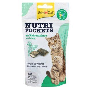 GimCat Nutri Pockets Витаменное лакомство для кошек для повышения иммунитета с кошачьей мятой и мультивитамином 60 г