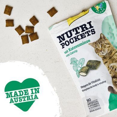 GimCat Nutri Pockets Вітамінні ласощі для котів для підвищення іммунітету з котячою м'ятою та мультивітаміном 60 г