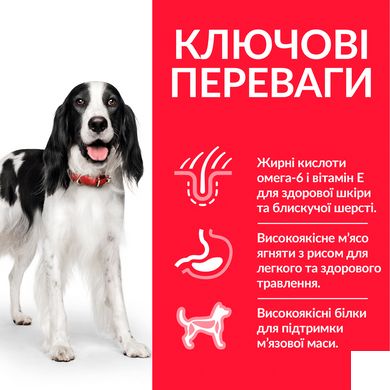 HILL'S SP Adult Medium Хиллс Сухой Корм ​​для Собак с Ягненком и Рисом - 2,5 кг