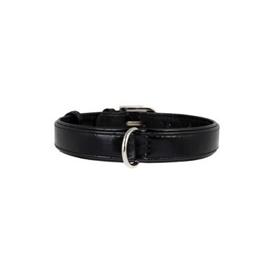 Collar brilliance ошейник кожаный для собак, черный, обхват 30-39 см