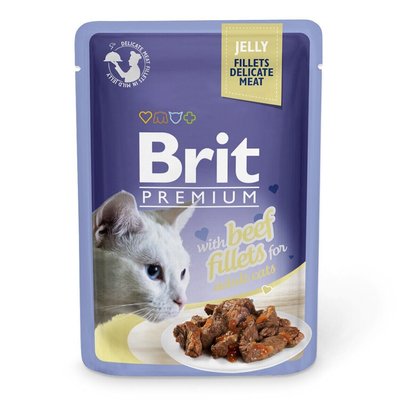 Brit Premium Cat Beef Fillets Jelly pouch - Влажный корм для кошек 85 г (филе говядины в желе)