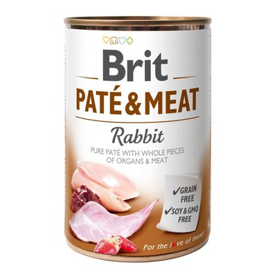 Brit Pate & Meat Rabbit - Влажный корм для собак 400 г (курица и кролик)