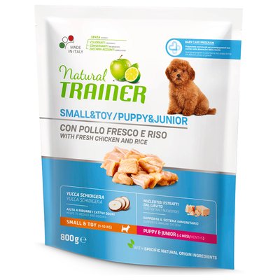 Trainer Dog Natural Puppy&Junior Mini Трейнер сухой корм для щенков мелких пород в возрасте от 1 до 10 месяцев, 800 г