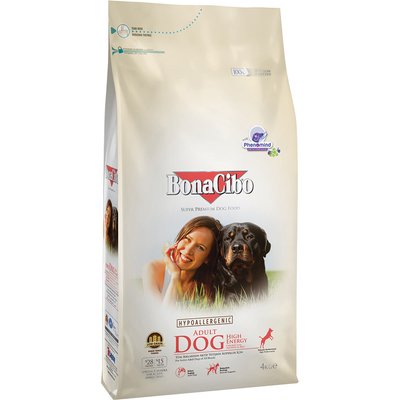 BonaCibo Adult Dog Adult Dog High Energy Chicken&Rice with Anchovy Сухий корм  для дорослих активних собак всіх порід з куркою та анчоусом, 4 кг