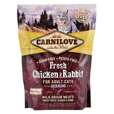 Carnilove Fresh Chicken & Rabbit сухой корм для взрослых кошек 400г (курица и кролик)