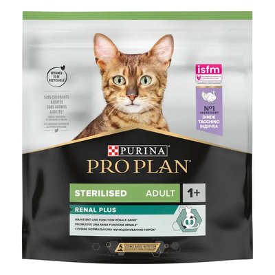 ProPlan Cat Sterilised Adult - Сухой корм для стерилизованных кошек и кастрированных котов с индейкой 0,4 кг
