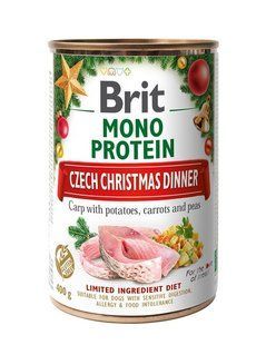 Brit Mono Protein - Влажный корм для собак рождественская консерва 400 г (карп и картофельный салат)