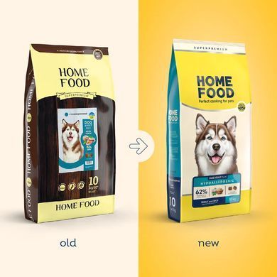 Home Food Повнораціонний гіпоалергенний сухий корм для дорослих собак великих порід &laquo;Форель з Рисом та Овочами&raquo; 10 кг