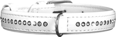 Collar brilliance нашийник шкіряний для собак, білий, довжина 27-36 см