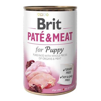Brit Pate & Meat Chicken - Вологий корм для цуценят 400 г (курка і індичка)