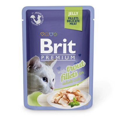 Brit Premium Cat Trout Fillets Jelly pouch - Влажный корм для кошек 85 г (филе форели в желе)