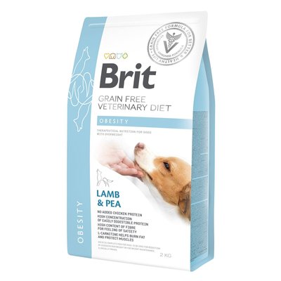 Brit GF Veterinary Diet Obesity - Сухой корм для собак, для снижения веса 2 кг (ягнёнок)
