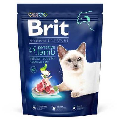 Brit Premium by Nature Cat Sensitive корм для котов с чувствительным пищеварением 800г (ягненок)