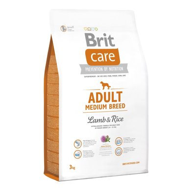 Brit Care Adult Medium Breed Lamb & Rice - Сухой корм для взрослых собак средних пород (весом от 10 до 25 кг) 3 кг (ягненок и рис)