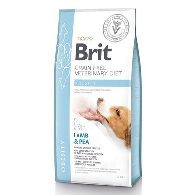 Brit GF Veterinary Diet Obesity - Сухой корм для собак, для снижения веса 12 кг (ягнёнок)