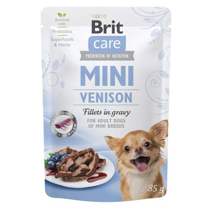 Brit Care Mini pouch - Влажный корм для собак 85г филе в соусе (оленина)