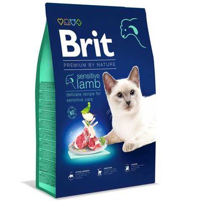 Brit Premium by Nature Cat Sensitive корм для котів із чутливим травленням 1,5кг (ягня)