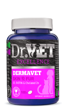 Dr.Vet Dermavet Вітамінно-мінеральна добавка для собак і котів 100 таблеток