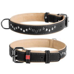 Collar Ошейник WAUDOG Soft с металлическими украшениями, черный верх
