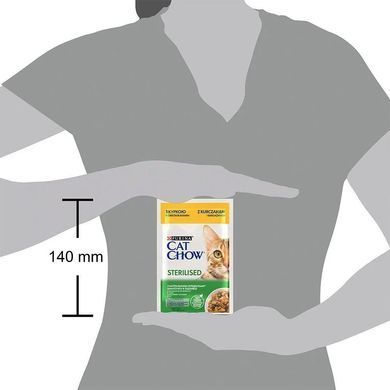 Cat Chow Sterilised Кусочки в желе с курицей и баклажанами для кошек 85 г