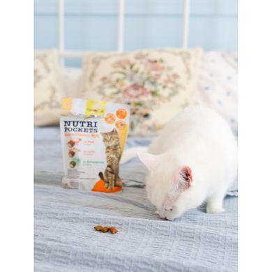 GimCat Nutri Pockets Витаменное лакомство для кошек для укрепления иммунитета мультивитамин микс 150 г