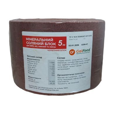 Мінеральний соляний блок червоний 5 кг - GalFeed
