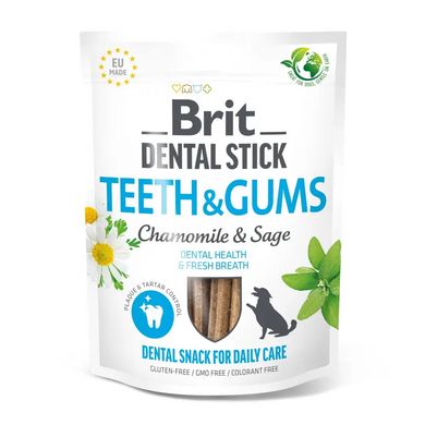 Brit Dental Stick Teeth & Gums - Ласощі для собак 251 г (ромашка і шавлія)