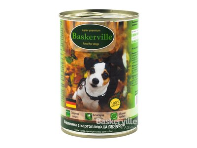 Baskerville консерва для собак баранина з картоплею та гарбузом 400г