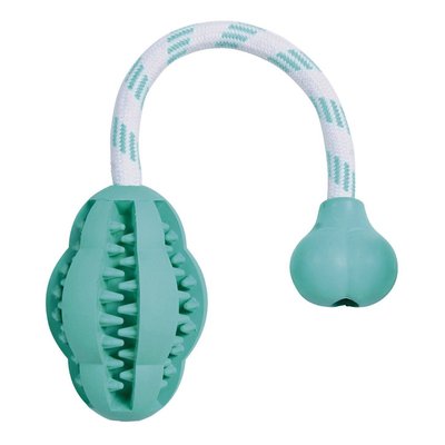 Игрушка для собак Trixie Мяч на верёвке с ручкой «Denta Fun» 28 см, 8 см (резина)