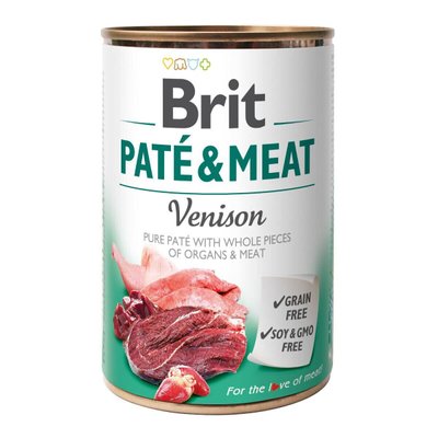 Brit Pate & Meat Venison -Влажный корм для собак 400 г (курица и оленина)