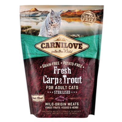 Carnilove Fresh Carp & Trout сухой корм для стерилизованных кошек 400г (карп и форель)