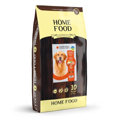 Home Food Повнораціонний сухий корм для дорослих собак великих порід «Індичка з Лососем» 10 кг