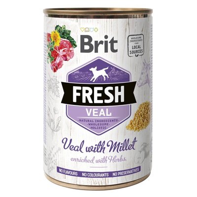 Brit Fresh Veal with Millet - Влажный корм для собак 400 г (телятина)