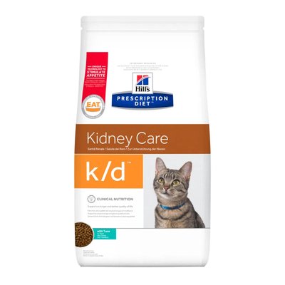 Hills Prescription Diet Feline k/d сухой корм для кошек, при заболеваниях почек 400г (тунец)