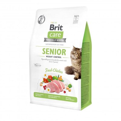 Brit Care Cat GF Senior Weight Control корм для пожилых кошек с лишним весом 400г (курица)